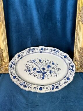 Sone China Blue Danube Blue Onion 16.5” Oval Serving Platter EUC